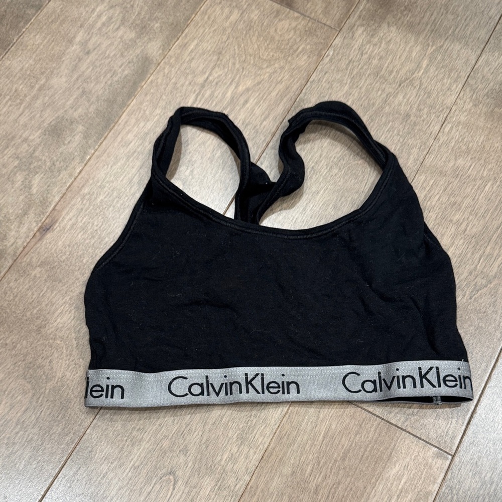 Calvin Klein Black Sports Bra with Gray Band
